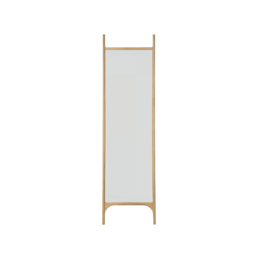 Espejo rectangular vertical de pared con estructura de madera tipo bastidor (63 × 18 in)