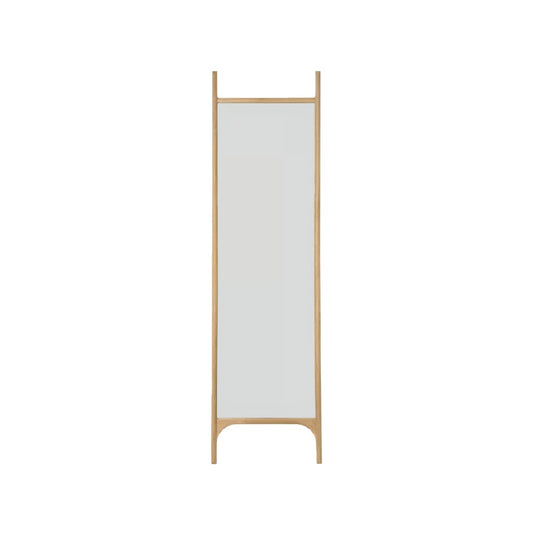 Espejo rectangular vertical de pared con estructura de madera tipo bastidor (63 × 18 in)