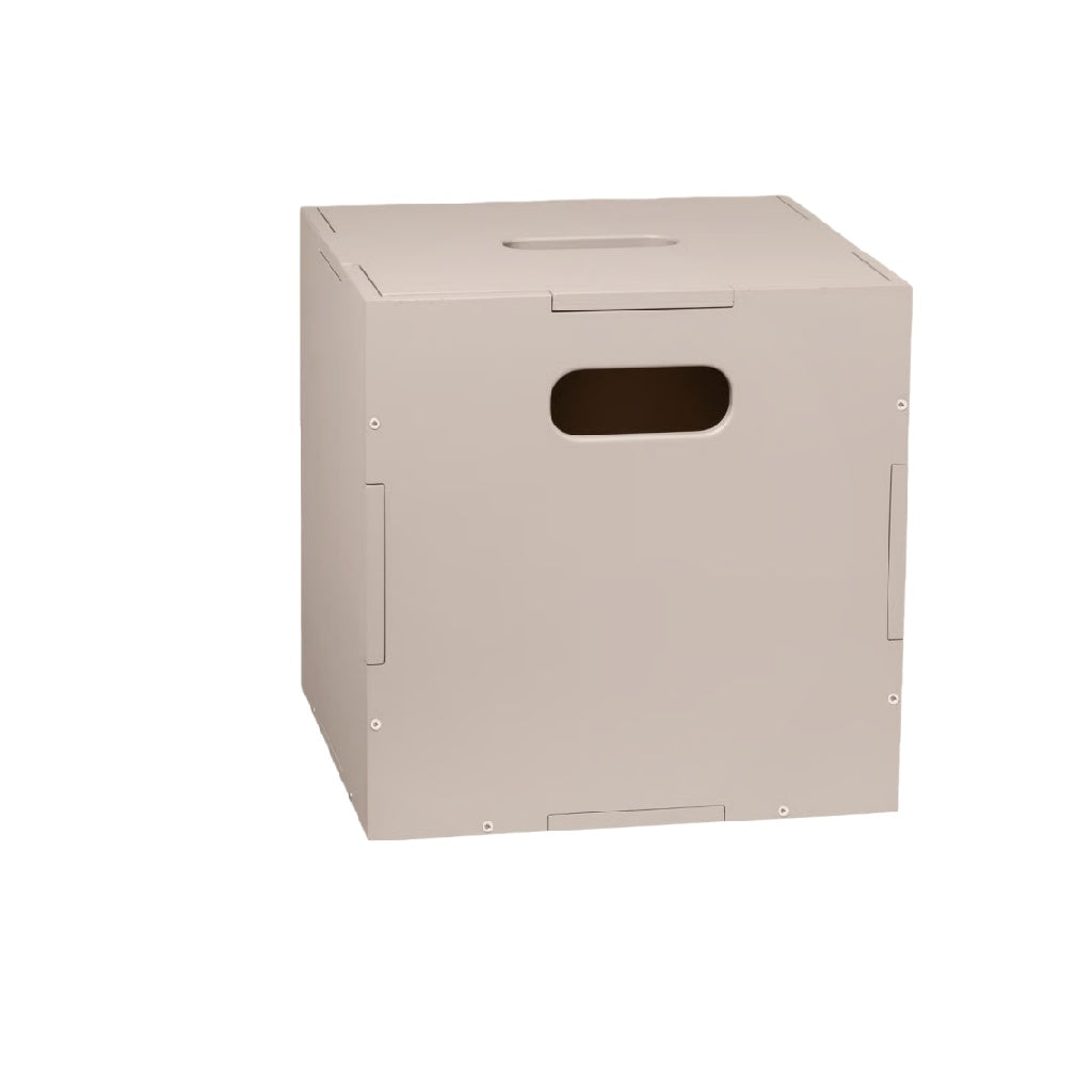 Caja de almacenamiento plegable con asas integradas, color beige