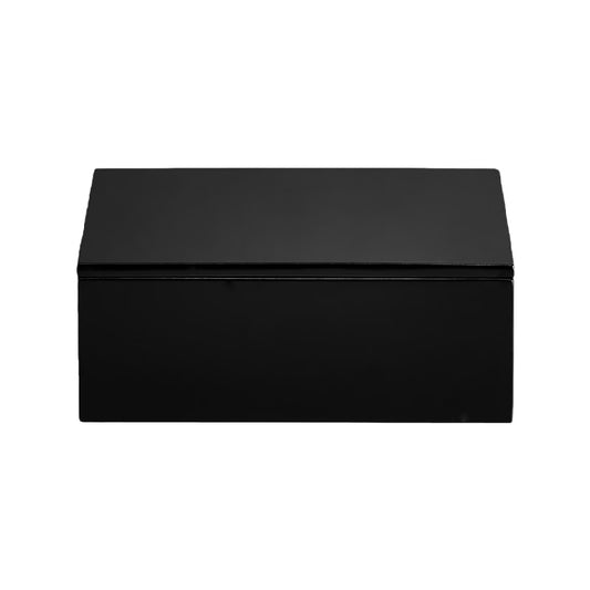 Caja de almacenamiento con tapa abatible, color negro